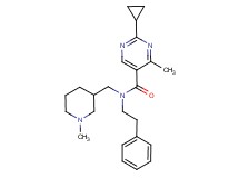 2-cyclopropyl-4-methyl-N-[(1-methylpiperidin-3-yl)methyl]-N-(2-phenylethyl)pyrimidine-5-carboxamide