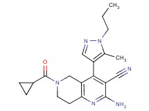 2-amino-6-(cyclopropylcarbonyl)-4-(5-methyl-1-propyl-1H-pyrazol-4-yl)-5,6,7,8-tetrahydro-1,6-naphthyridine-3-carbonitrile