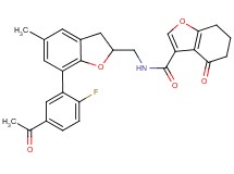 N-{[7-(5-acetyl-2-fluorophenyl)-5-methyl-2,3-dihydro-1-benzofuran-2-yl]methyl}-4-oxo-4,5,6,7-tetrahydro-1-benzofuran-3-carboxamide
