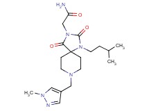 2-{1-(3-methylbutyl)-8-[(1-methyl-1H-pyrazol-4-yl)methyl]-2,4-dioxo-1,3,8-triazaspiro[4.5]dec-3-yl}acetamide