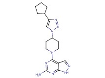 4-[4-(4-cyclopentyl-1H-1,2,3-triazol-1-yl)piperidin-1-yl]-1H-pyrazolo[3,4-d]pyrimidin-6-amine