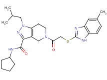 N-cyclopentyl-1-isobutyl-5-{[(5-methyl-1H-benzimidazol-2-yl)thio]acetyl}-4,5,6,7-tetrahydro-1H-pyrazolo[4,3-c]pyridine-3-carboxamide