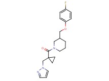 3-[(4-fluorophenoxy)methyl]-1-{[1-(1H-pyrazol-1-ylmethyl)cyclopropyl]carbonyl}piperidine