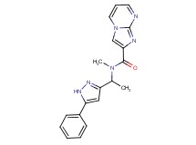 N-methyl-N-[1-(5-phenyl-1H-pyrazol-3-yl)ethyl]imidazo[1,2-a]pyrimidine-2-carboxamide