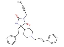 3-(2-butyn-1-yl)-5-(2-phenylethyl)-5-{1-[(2E)-3-phenyl-2-propen-1-yl]-4-piperidinyl}-2,4-imidazolidinedione