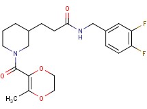N-(3,4-difluorobenzyl)-3-{1-[(3-methyl-5,6-dihydro-1,4-dioxin-2-yl)carbonyl]-3-piperidinyl}propanamide