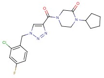 4-{[1-(2-chloro-4-fluorobenzyl)-1H-1,2,3-triazol-4-yl]carbonyl}-1-cyclopentyl-2-piperazinone