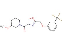 3-methoxy-1-[(2-{[3-(trifluoromethyl)phenoxy]methyl}-1,3-oxazol-4-yl)carbonyl]piperidine