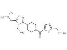 1-[4-ethyl-5-(1-{5-[(methylthio)methyl]-2-furoyl}piperidin-4-yl)-4H-1,2,4-triazol-3-yl]-N,N-dimethylmethanamine