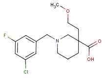 1-(3-chloro-5-fluorobenzyl)-3-(2-methoxyethyl)-3-piperidinecarboxylic acid