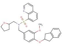 N-[4-(2,3-dihydro-1H-inden-2-yloxy)-3-methoxybenzyl]-N-(tetrahydro-2-furanylmethyl)-8-quinolinesulfonamide