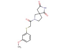7-{[(3-methoxyphenyl)thio]acetyl}-2,7-diazaspiro[4.4]nonane-1,3-dione