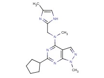 6-cyclopentyl-N,1-dimethyl-N-[(4-methyl-1H-imidazol-2-yl)methyl]-1H-pyrazolo[3,4-d]pyrimidin-4-amine