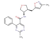 2-methyl-N-{(3R*,4S*)-4-[(3-methylisoxazol-5-yl)methyl]tetrahydrofuran-3-yl}-4-phenylpyrimidine-5-carboxamide