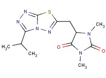 5-[(3-isopropyl[1,2,4]triazolo[3,4-b][1,3,4]thiadiazol-6-yl)methyl]-1,3-dimethylimidazolidine-2,4-dione