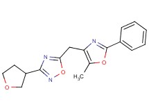 5-[(5-methyl-2-phenyl-1,3-oxazol-4-yl)methyl]-3-(tetrahydrofuran-3-yl)-1,2,4-oxadiazole