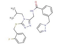 N-({5-[(2-fluorobenzyl)thio]-4-isobutyl-4H-1,2,4-triazol-3-yl}methyl)-3-(1H-pyrazol-1-ylmethyl)benzamide