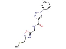 N-({3-[(methylthio)methyl]-1,2,4-oxadiazol-5-yl}methyl)-1-phenyl-1H-1,2,3-triazole-4-carboxamide