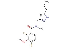 2,4-difluoro-3-methoxy-N-methyl-N-[(5-propyl-1H-pyrazol-3-yl)methyl]benzamide