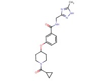 3-{[1-(cyclopropylcarbonyl)piperidin-4-yl]oxy}-N-[(5-methyl-1H-1,2,4-triazol-3-yl)methyl]benzamide