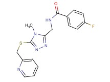 4-fluoro-N-({4-methyl-5-[(2-pyridinylmethyl)thio]-4H-1,2,4-triazol-3-yl}methyl)benzamide