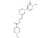 1-methyl-N-{2-[4-(1-methyl-6-oxo-1,6-dihydro-4-pyridazinyl)-2-morpholinyl]ethyl}-4-piperidinecarboxamide