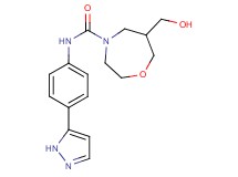 6-(hydroxymethyl)-N-[4-(1H-pyrazol-5-yl)phenyl]-1,4-oxazepane-4-carboxamide