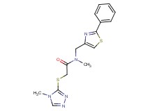 N-methyl-2-[(4-methyl-4H-1,2,4-triazol-3-yl)thio]-N-[(2-phenyl-1,3-thiazol-4-yl)methyl]acetamide