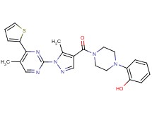 2-[4-({5-methyl-1-[5-methyl-4-(2-thienyl)-2-pyrimidinyl]-1H-pyrazol-4-yl}carbonyl)-1-piperazinyl]phenol