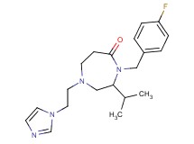 4-(4-fluorobenzyl)-1-[2-(1H-imidazol-1-yl)ethyl]-3-isopropyl-1,4-diazepan-5-one