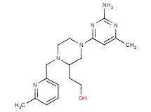 2-{4-(2-amino-6-methyl-4-pyrimidinyl)-1-[(6-methyl-2-pyridinyl)methyl]-2-piperazinyl}ethanol