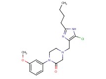 4-[(2-butyl-5-chloro-1H-imidazol-4-yl)methyl]-1-(3-methoxyphenyl)-2-piperazinone