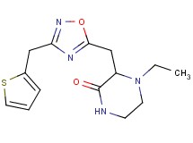 4-ethyl-3-{[3-(2-thienylmethyl)-1,2,4-oxadiazol-5-yl]methyl}-2-piperazinone trifluoroacetate