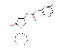 N-(1-cycloheptyl-5-oxo-3-pyrrolidinyl)-2-(3-fluorophenyl)acetamide