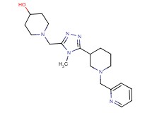 1-({4-methyl-5-[1-(pyridin-2-ylmethyl)piperidin-3-yl]-4H-1,2,4-triazol-3-yl}methyl)piperidin-4-ol
