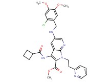 methyl 5-[(2-chloro-4,5-dimethoxybenzyl)amino]-3-[(cyclobutylcarbonyl)amino]-1-[2-(2-pyridinyl)ethyl]-1H-pyrrolo[2,3-b]pyridine-2-carboxylate