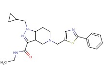 1-(cyclopropylmethyl)-N-ethyl-5-[(2-phenyl-1,3-thiazol-5-yl)methyl]-4,5,6,7-tetrahydro-1H-pyrazolo[4,3-c]pyridine-3-carboxamide