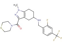 N-[2-fluoro-4-(trifluoromethyl)benzyl]-1-methyl-3-(4-thiomorpholinylcarbonyl)-4,5,6,7-tetrahydro-1H-indazol-5-amine