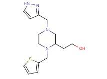 2-[4-(1H-pyrazol-3-ylmethyl)-1-(2-thienylmethyl)-2-piperazinyl]ethanol