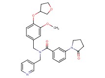 N-[3-methoxy-4-(tetrahydro-3-furanyloxy)benzyl]-3-(2-oxo-1-pyrrolidinyl)-N-(3-pyridinylmethyl)benzamide