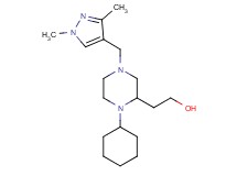 2-{1-cyclohexyl-4-[(1,3-dimethyl-1H-pyrazol-4-yl)methyl]-2-piperazinyl}ethanol