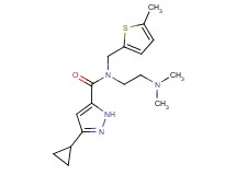 3-cyclopropyl-N-[2-(dimethylamino)ethyl]-N-[(5-methyl-2-thienyl)methyl]-1H-pyrazole-5-carboxamide
