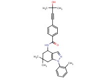 N-[6,6-dimethyl-1-(2-methylphenyl)-4,5,6,7-tetrahydro-1H-indazol-4-yl]-4-(3-hydroxy-3-methyl-1-butyn-1-yl)benzamide