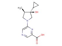 6-[(3R*,4R*)-3-cyclopropyl-3-hydroxy-4-methyl-1-pyrrolidinyl]-2-pyrazinecarboxylic acid