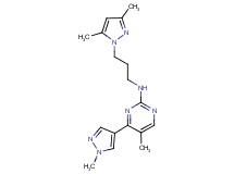 N-[3-(3,5-dimethyl-1H-pyrazol-1-yl)propyl]-5-methyl-4-(1-methyl-1H-pyrazol-4-yl)pyrimidin-2-amine