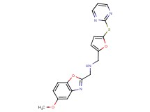 1-(5-methoxy-1,3-benzoxazol-2-yl)-N-{[5-(pyrimidin-2-ylthio)-2-furyl]methyl}methanamine