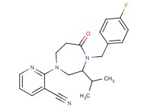 2-[4-(4-fluorobenzyl)-3-isopropyl-5-oxo-1,4-diazepan-1-yl]nicotinonitrile