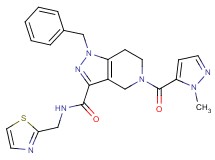 1-benzyl-5-[(1-methyl-1H-pyrazol-5-yl)carbonyl]-N-(1,3-thiazol-2-ylmethyl)-4,5,6,7-tetrahydro-1H-pyrazolo[4,3-c]pyridine-3-carboxamide