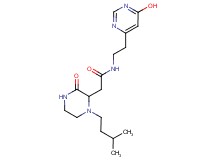 N-[2-(6-hydroxy-4-pyrimidinyl)ethyl]-2-[1-(3-methylbutyl)-3-oxo-2-piperazinyl]acetamide