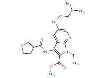 methyl 1-ethyl-5-[(3-methylbutyl)amino]-3-[(tetrahydro-3-furanylcarbonyl)amino]-1H-pyrrolo[2,3-b]pyridine-2-carboxylate